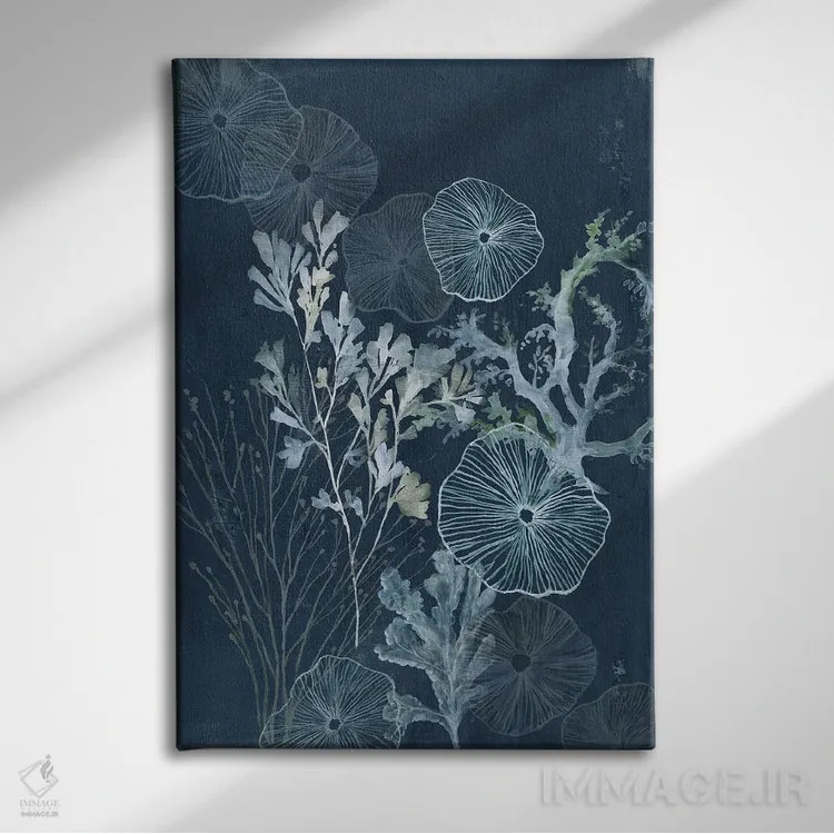 تابلو گنجینههای دریایی اثیری اثر ایمی ویلسون - نمای روبهرو روی دیوار