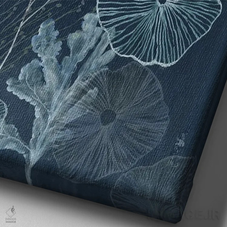 تابلو گنجینههای دریایی اثیری اثر ایمی ویلسون - نمای نزدیک بافت بوم