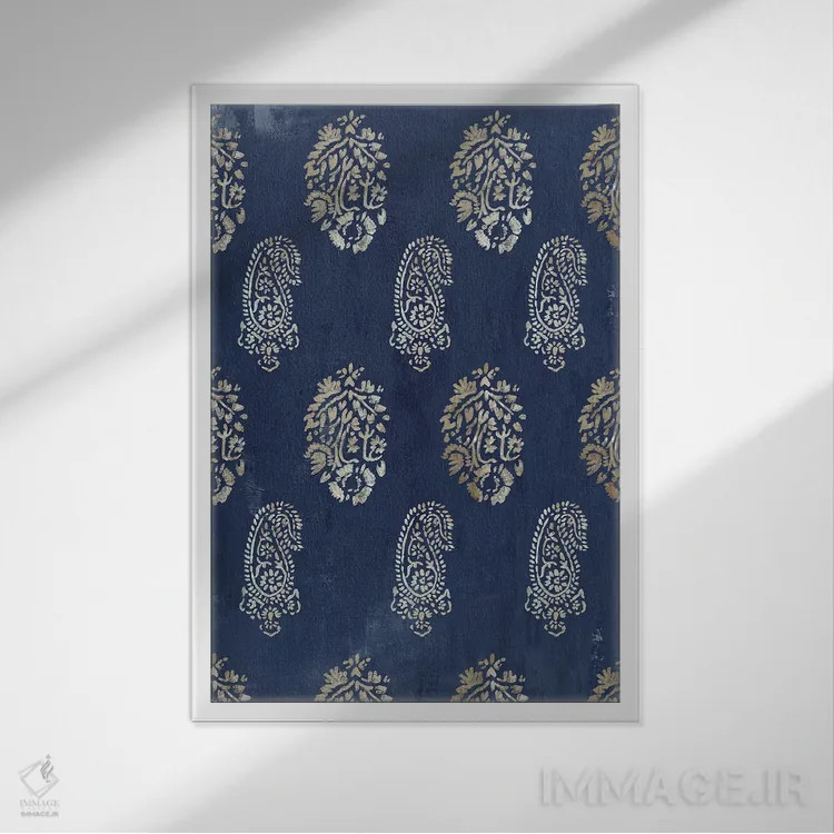 تابلو رویاهای داماسک II (نقش پارچهای) اثر ایمی ویلسون - نمای قابدار سفید