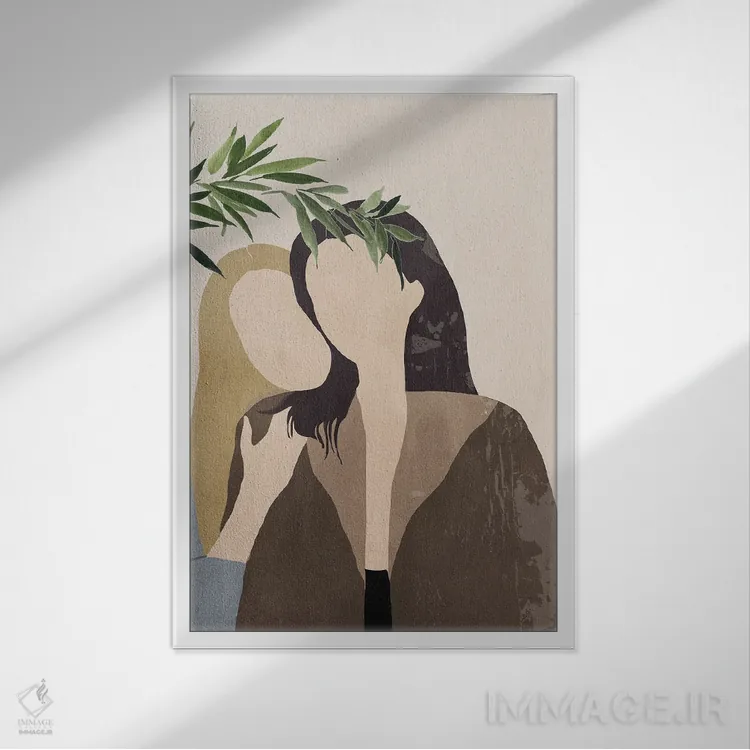 تابلو برگهای انبوه II اثر ایمی ویلسون - نمای قابدار سفید