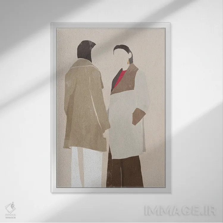 تابلو زن با روسری II اثر ایمی ویلسون - نمای قابدار سفید