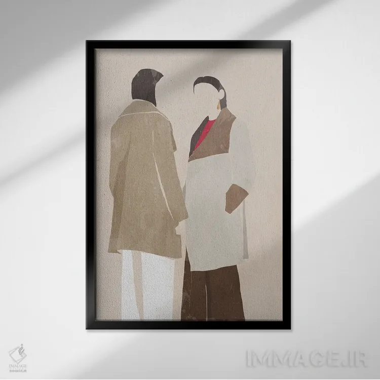 تابلو زن با روسری II اثر ایمی ویلسون - نمای قابدار مشکی