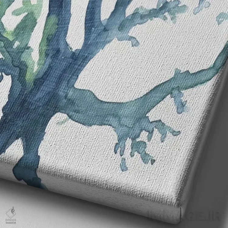 تابلو رویای صخرههای مرجانی II اثر ایمی ویلسون - نمای نزدیک بافت بوم