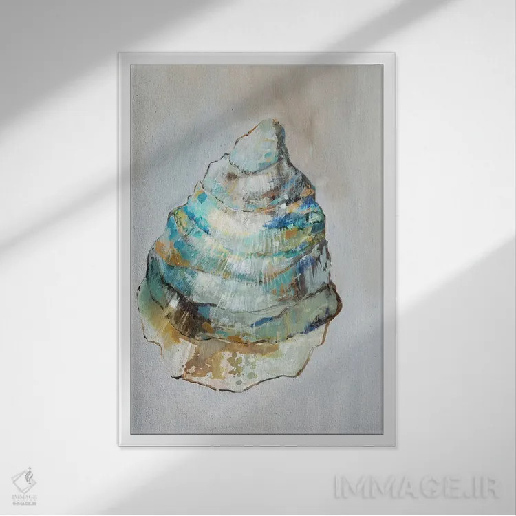 تابلو نجواهای دریایی II اثر ایمی ویلسون - نمای قابدار سفید