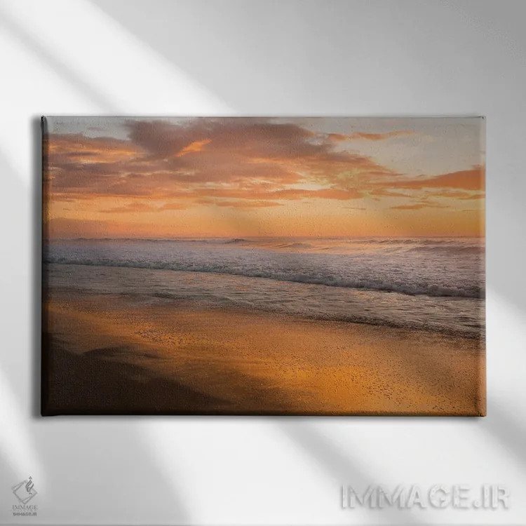 تابلو موجهای غروب اثر اندرو لِوِر - نمای روبهرو روی دیوار