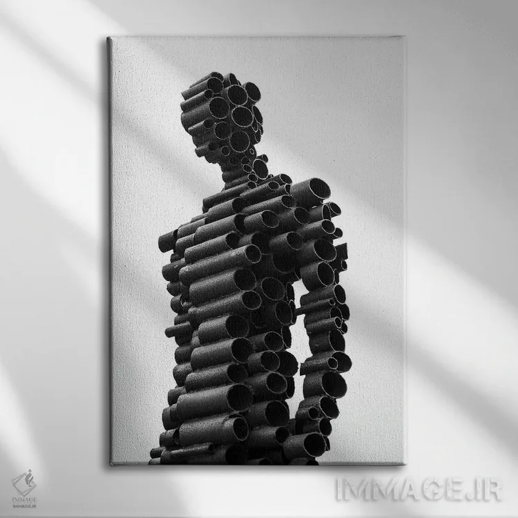 تابلو مرد آهنی (شخصیت خیالی) اثر اندرو لِوِر - نمای روبهرو روی دیوار