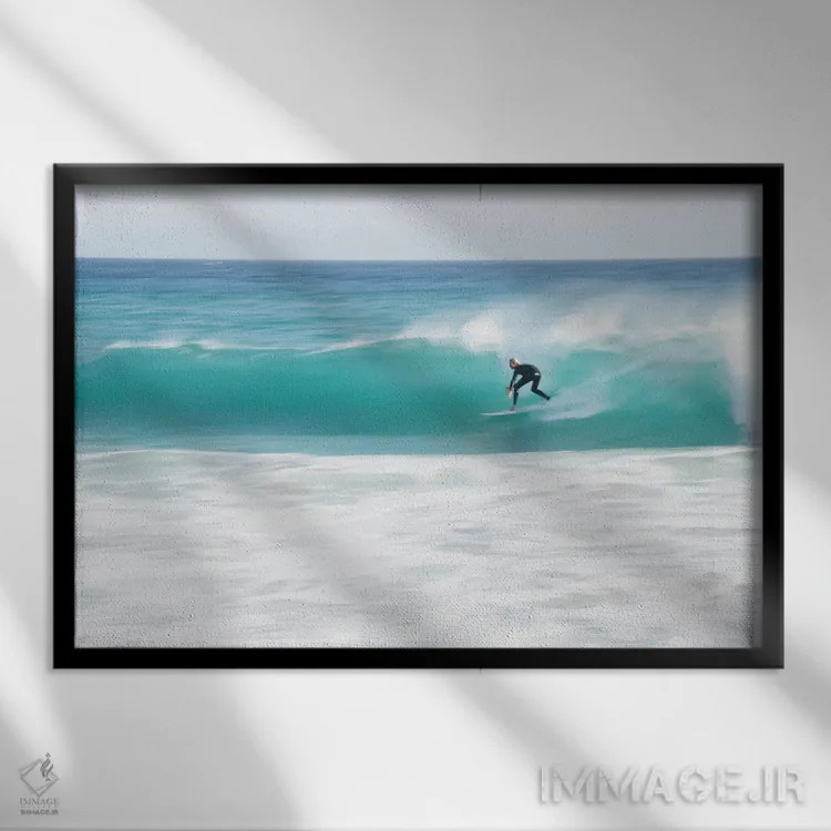 تابلو در دل آبی اثر اندرو لِوِر - نمای قابدار مشکی