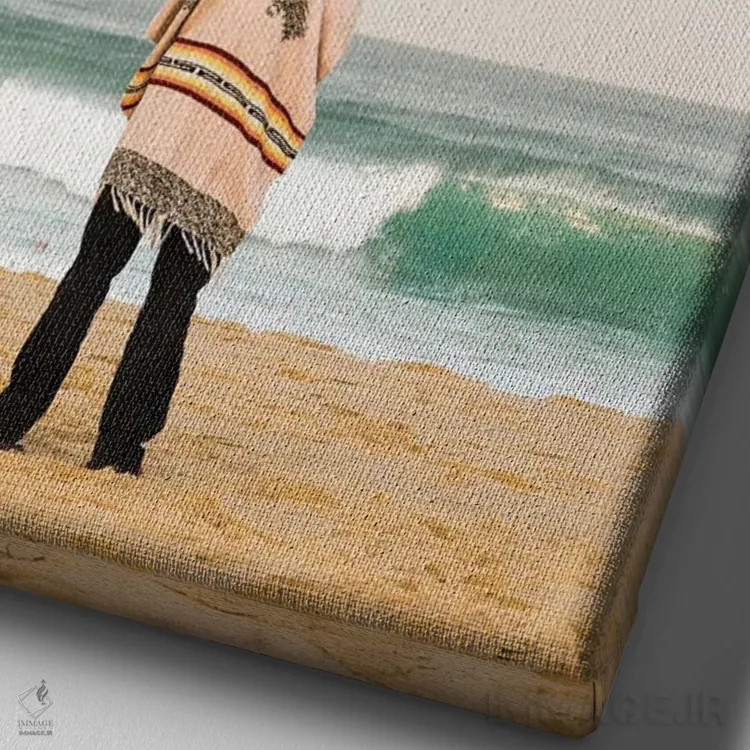 تابلو تفکر II اثر اندرو لِوِر - نمای نزدیک بافت بوم