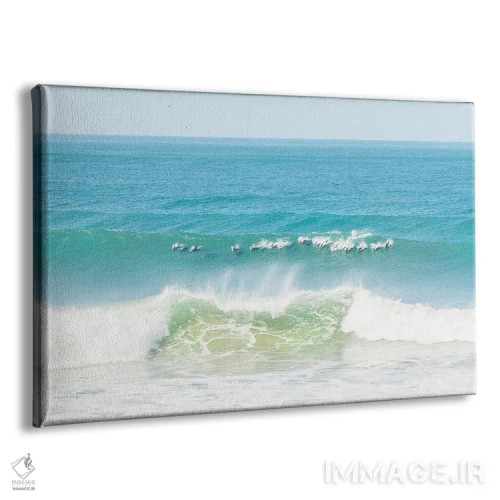 تابلو دلفینهای موجسوار اثر اندرو لِوِر - نمای پرسپکتیو محصول