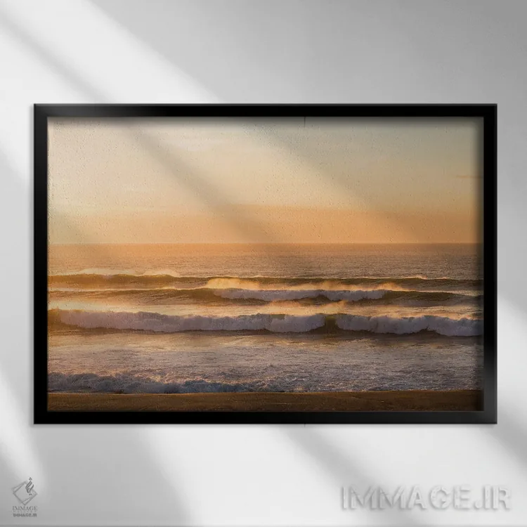 تابلو خطوط طلایی اثر اندرو لِوِر - نمای قابدار مشکی