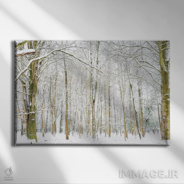 تابلو جنگل زمستانی اثر اندرو لِوِر - نمای روبهرو روی دیوار