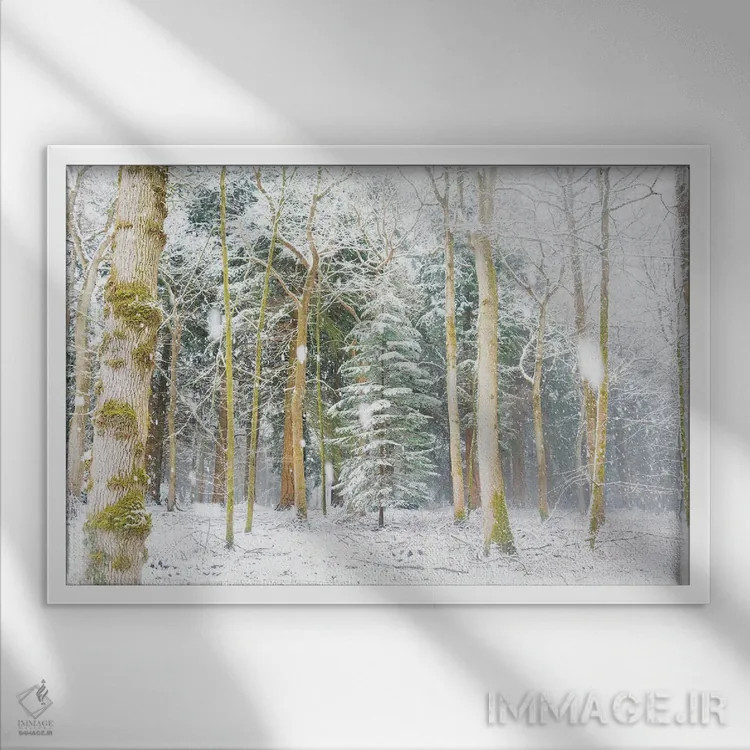 تابلو درخت کریسمس اثر اندرو لِوِر - نمای قابدار سفید