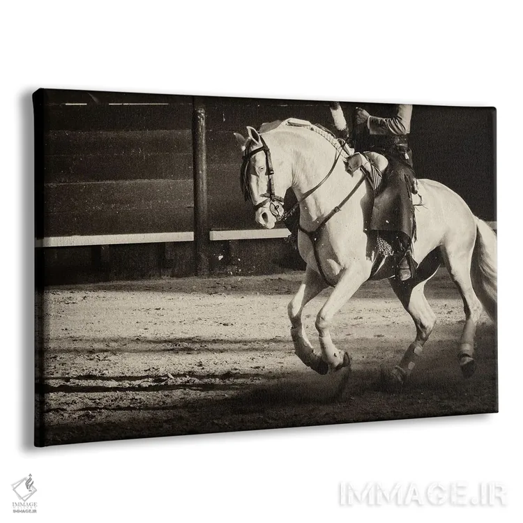 تابلو اسب سفید (شارژر = اسب جنگی) اثر اندرو لِوِر - نمای پرسپکتیو محصول