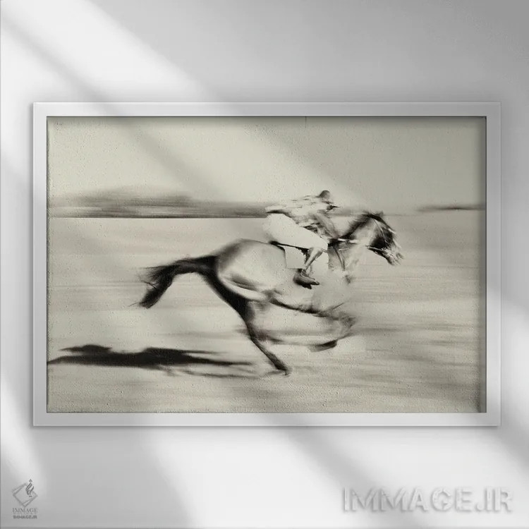 تابلو یک روز در مسابقهها II اثر اندرو لِوِر - نمای قابدار سفید