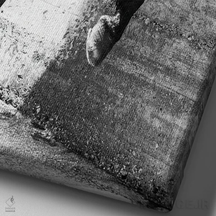 تابلو اسب اندلسی سیاه اثر اندرو لِوِر - نمای نزدیک بافت بوم