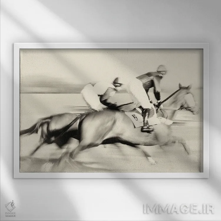 تابلو یک روز در مسابقهها اثر اندرو لِوِر - نمای قابدار سفید