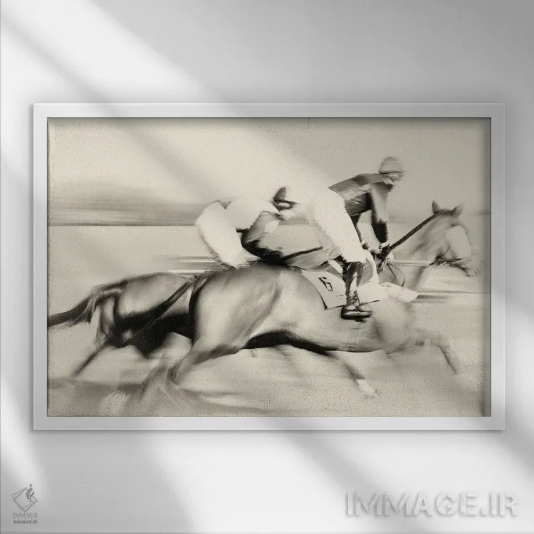 تابلو یک روز در مسابقهها اثر اندرو لِوِر - نمای قابدار سفید