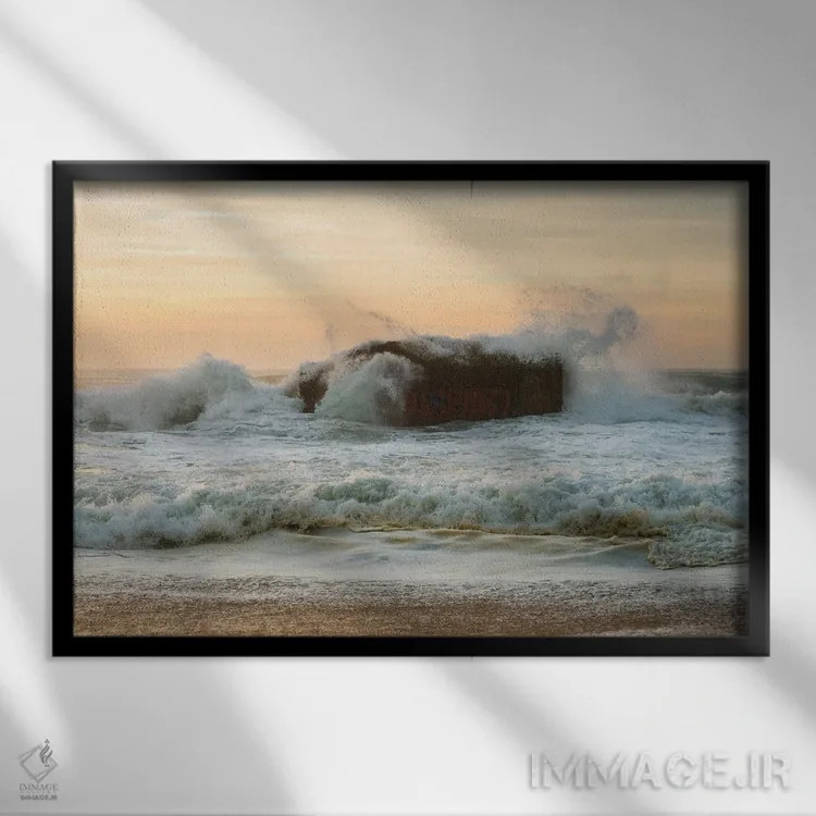 تابلو پناهگاه دریایی اثر اندرو لِوِر - نمای قابدار مشکی