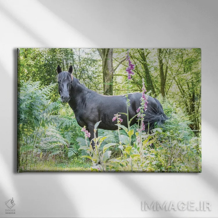 تابلو در میان گلها اثر اندرو لِوِر - نمای روبهرو روی دیوار