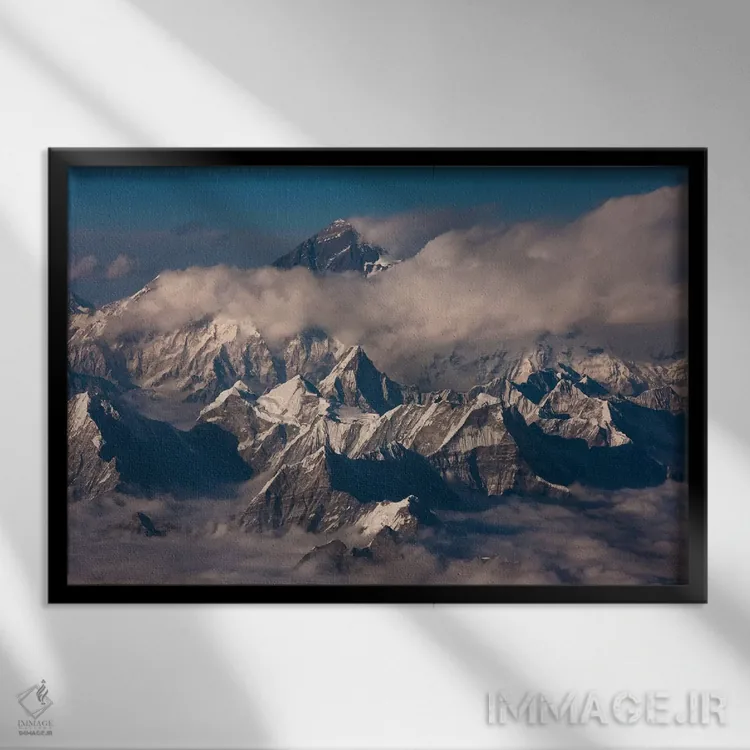 تابلو Bhutan,رشتهکوه هیمالیا، بوتان اثر آرت وولف (عکاس حیات وحش آمریکایی) - نمای قابدار مشکی
