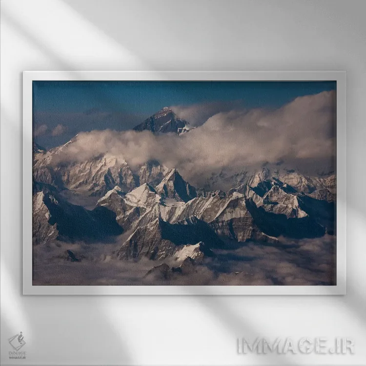 تابلو Bhutan,رشتهکوه هیمالیا، بوتان اثر آرت وولف (عکاس حیات وحش آمریکایی) - نمای قابدار سفید