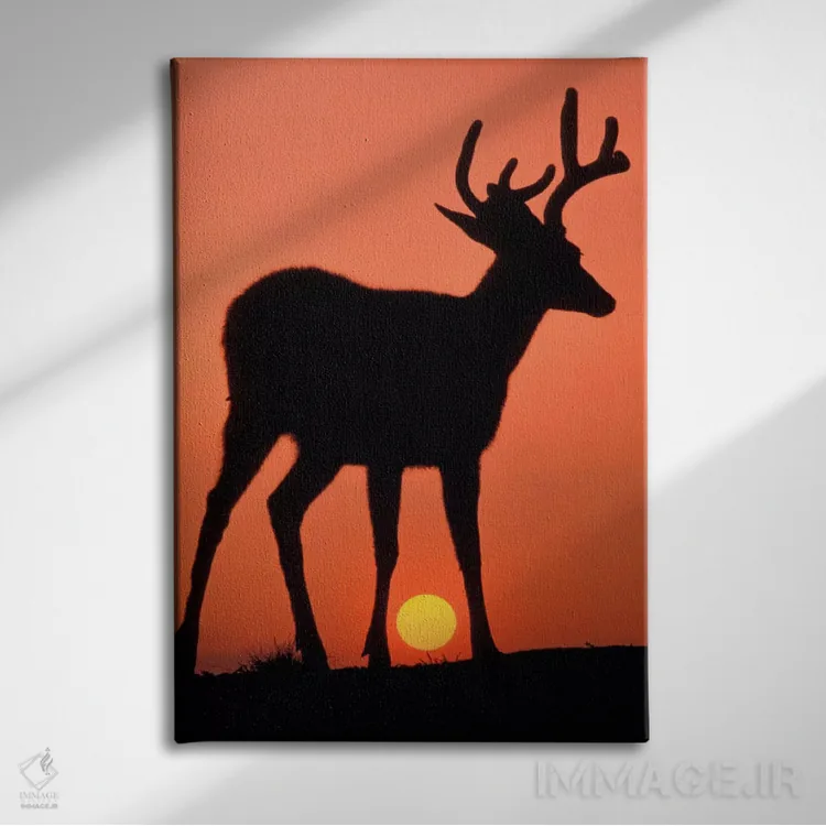 تابلو Olympic National Park, Washington, USA,سایهنمای گوزن در غروب، پارک ملی المپیک، واشنگتن، آمریکا اثر آرت وولف (عکاس حیات وحش آمریکایی) - نمای روبهرو روی دیوار
