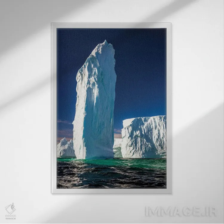 تابلو Antarctica,تکسنگ یخی، جنوبگان اثر آرت وولف (عکاس حیات وحش آمریکایی) - نمای قابدار سفید