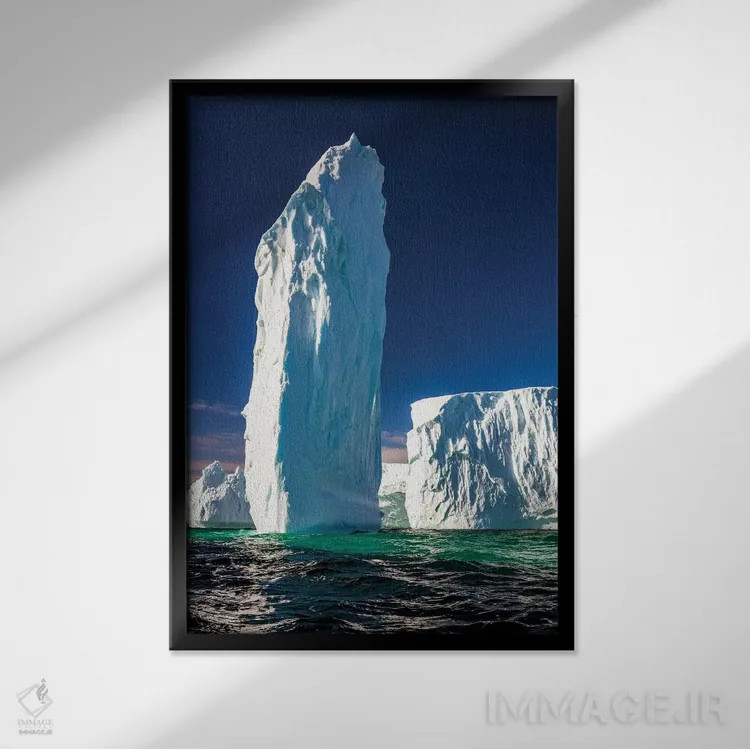 تابلو Antarctica,تکسنگ یخی، جنوبگان اثر آرت وولف (عکاس حیات وحش آمریکایی) - نمای قابدار مشکی