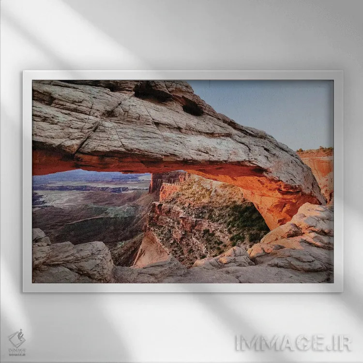 تابلو Canyonlands National Park, Utah, USA,قوس مسا در جزیره در آسمان، پارک ملی کنیونلندز، یوتا، آمریکا اثر آرت وولف (عکاس حیات وحش آمریکایی) - نمای قابدار سفید