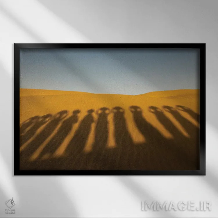 تابلو Thar Desert, India,سایههای آبآوران، صحرای تار، هند اثر آرت وولف (عکاس حیات وحش آمریکایی) - نمای قابدار مشکی