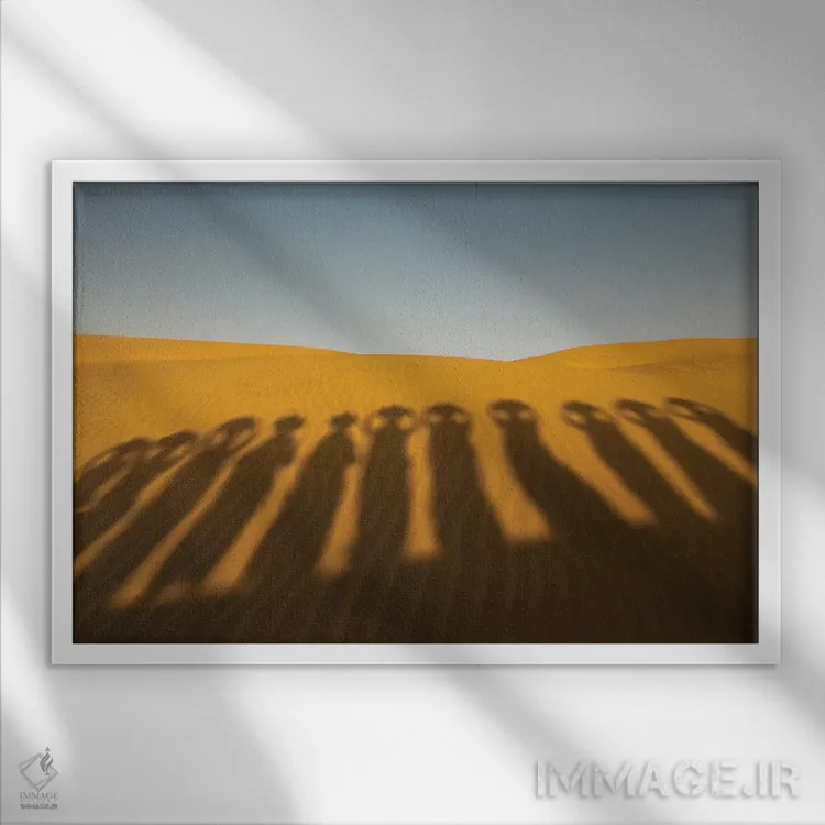 تابلو Thar Desert, India,سایههای آبآوران، صحرای تار، هند اثر آرت وولف (عکاس حیات وحش آمریکایی) - نمای قابدار سفید