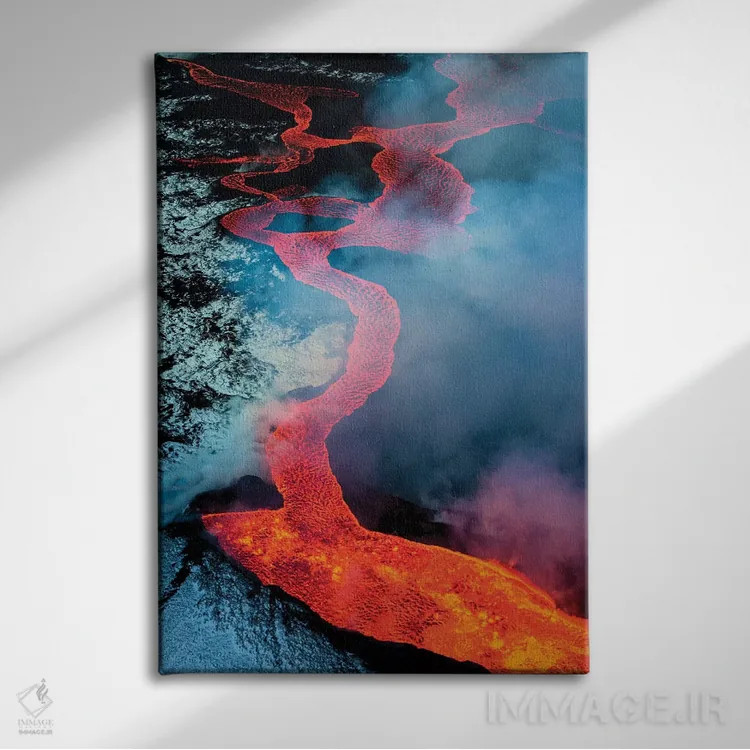 تابلو Iceland,فوران آتشفشان بارداربونگا ۲۰۱۴، ایسلند اثر آرت وولف (عکاس حیات وحش آمریکایی) - نمای روبهرو روی دیوار