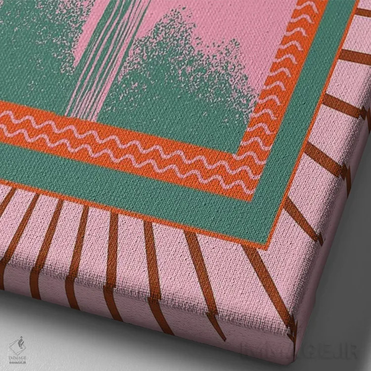 تابلو کاکتوس برقی اثر اروویند پرینتس - نمای نزدیک بافت بوم