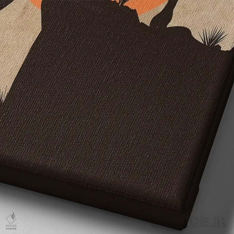 تابلو خورشید کابویی اثر اروویند پرینتس - نمای نزدیک بافت بوم