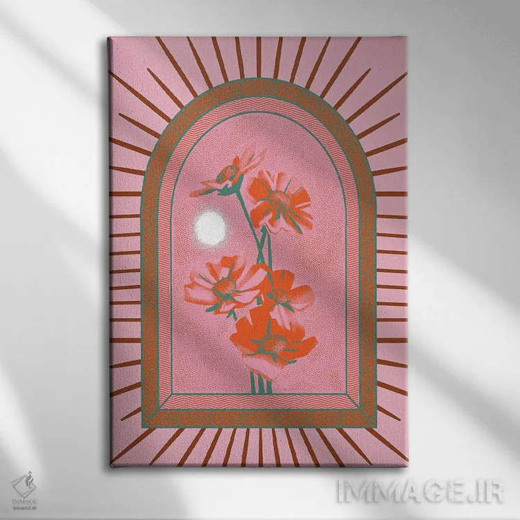 تابلو گلهای برقی اثر اروویند پرینتس - نمای روبهرو روی دیوار