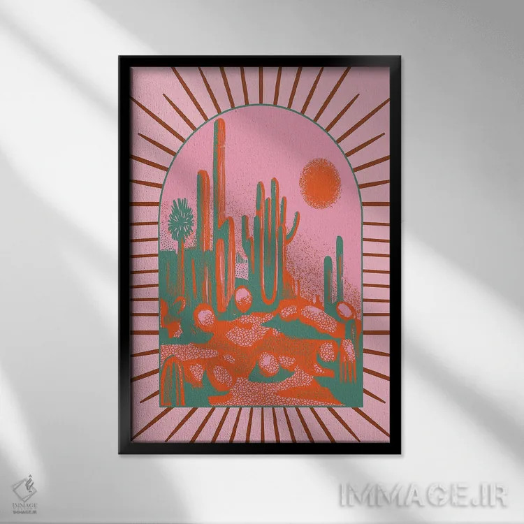 تابلو صحرای برقی اثر اروویند پرینتس - نمای قابدار مشکی