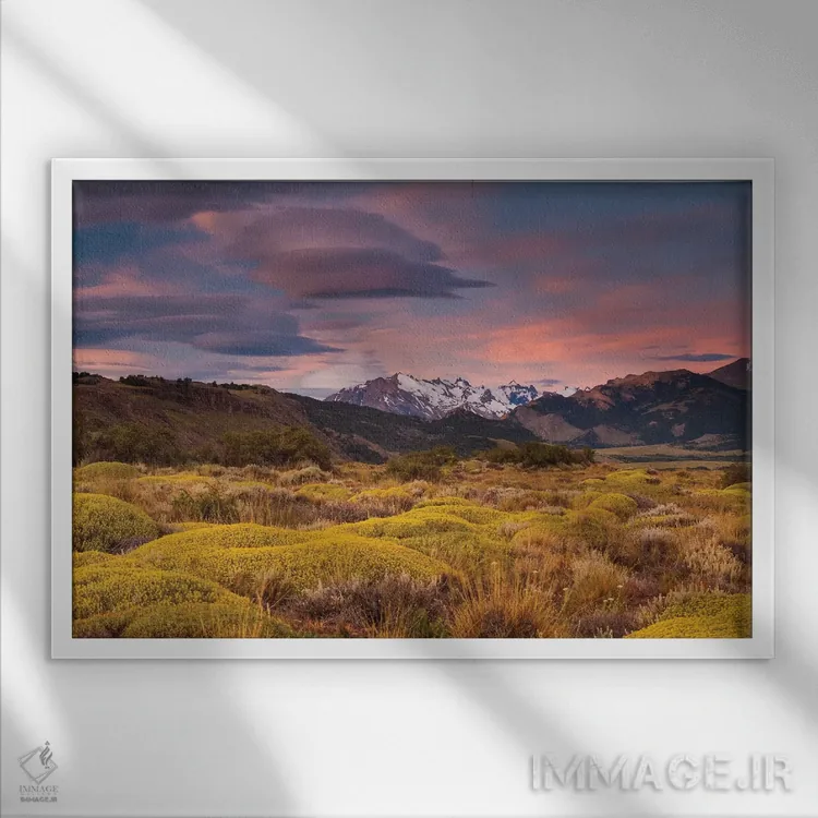 تابلو Patagonia landscape,آرژانتین، چشمانداز پاتاگونیا اثر آرت وولف (عکاس حیات وحش آمریکایی) - نمای قابدار سفید