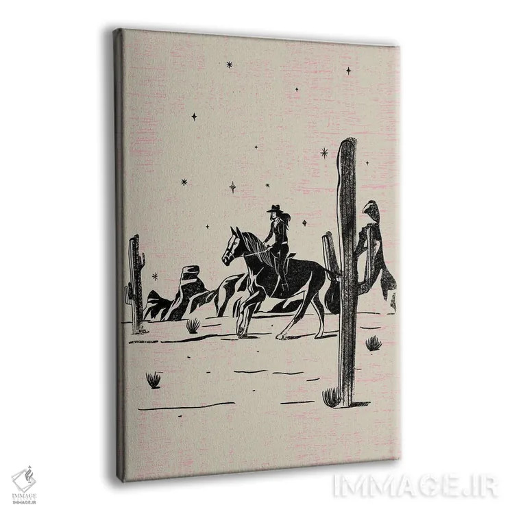 تابلو کابوی دختر تنها اثر اروویند پرینتس - نمای پرسپکتیو محصول