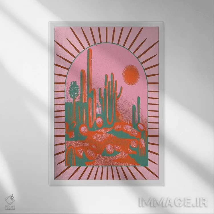 تابلو صحرای برقی اثر اروویند پرینتس - نمای قابدار سفید