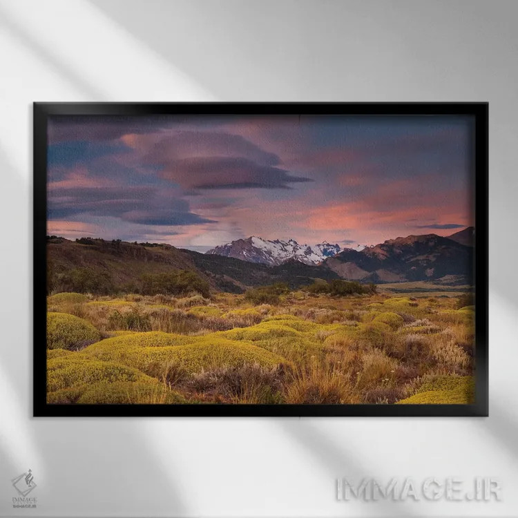 تابلو Patagonia landscape,آرژانتین، چشمانداز پاتاگونیا اثر آرت وولف (عکاس حیات وحش آمریکایی) - نمای قابدار مشکی