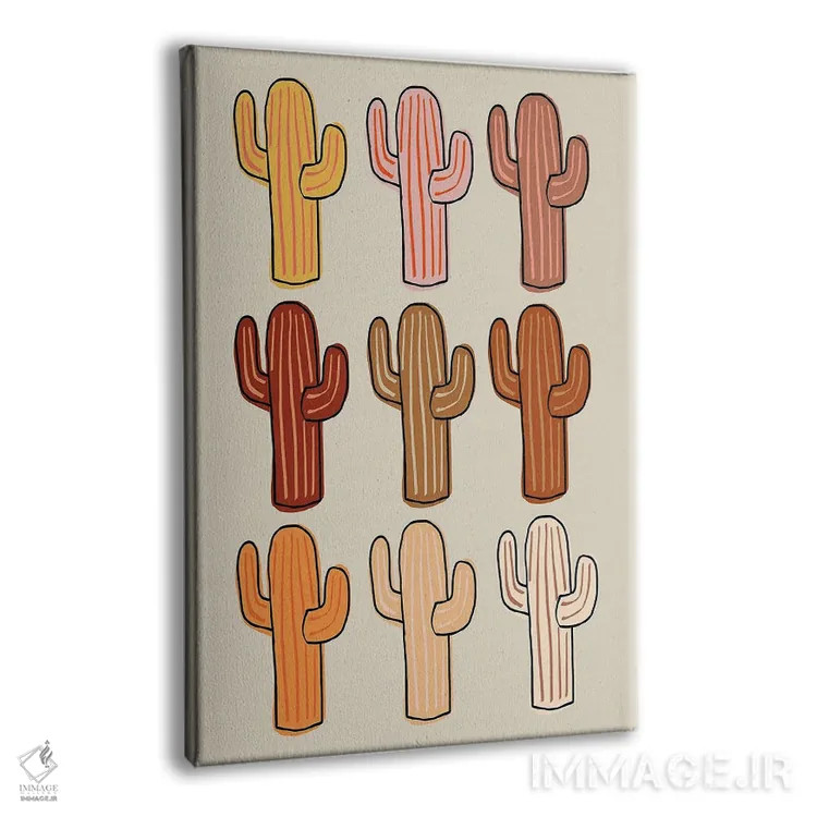 تابلو کاکتوسهای متنوع اثر اروویند پرینتس - نمای پرسپکتیو محصول