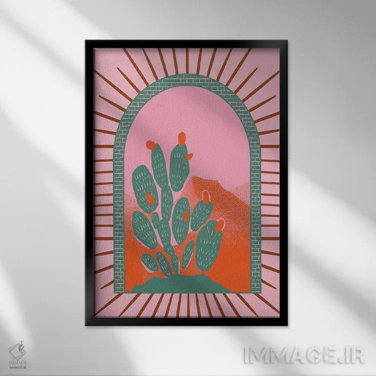 تابلو ساکولنت برقی اثر اروویند پرینتس - نمای قابدار مشکی