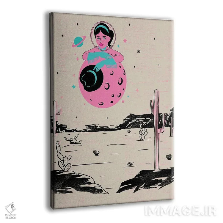 تابلو کابوی دختر فضایی II اثر اروویند پرینتس - نمای پرسپکتیو محصول