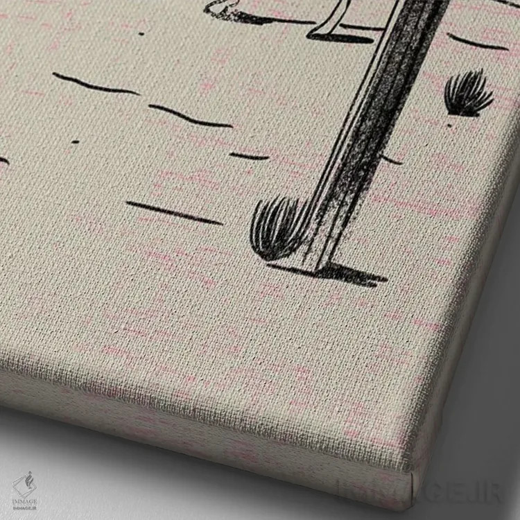 تابلو کابوی دختر تنها اثر اروویند پرینتس - نمای نزدیک بافت بوم