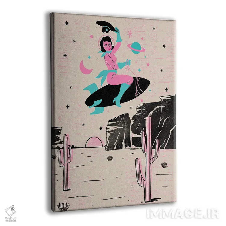 تابلو کابوی دختر فضایی اثر اروویند پرینتس - نمای پرسپکتیو محصول