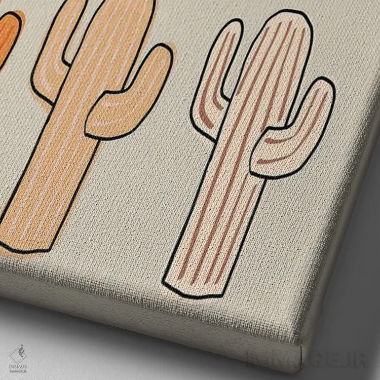 تابلو کاکتوسهای متنوع اثر اروویند پرینتس - نمای نزدیک بافت بوم