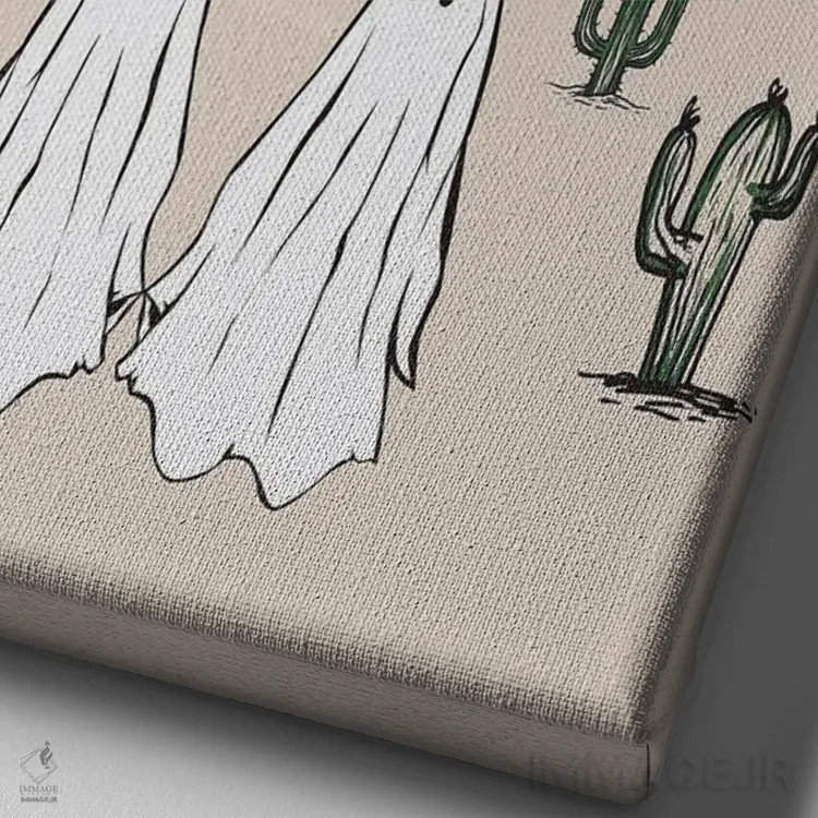 تابلو ارواح عاشق اثر اروویند پرینتس - نمای نزدیک بافت بوم