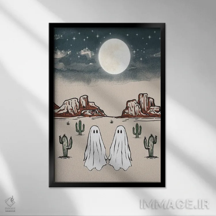 تابلو ارواح عاشق اثر اروویند پرینتس - نمای قابدار مشکی