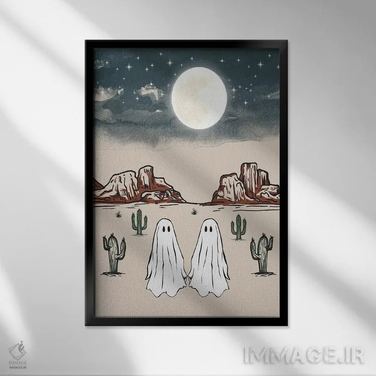 تابلو ارواح عاشق اثر اروویند پرینتس - نمای قابدار مشکی