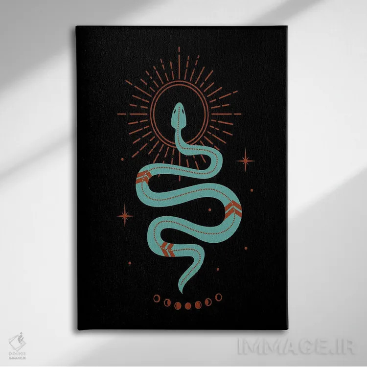 تابلو مار فیروزهای اثر اروویند پرینتس - نمای روبهرو روی دیوار